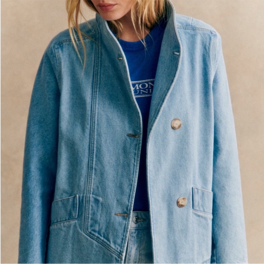 SÉZANE Kalvin Denim Coat in Bleach sz 40 / US 8  SOLD OUT IN STORE